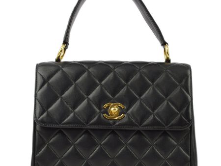 Chanel Black Lambskin Straight Flap Handbag Online Sale