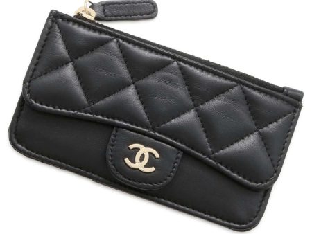 CHANEL Matelasse Classic Zip Fragment Case Black AP2570 Lambskin Discount