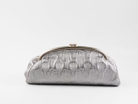 ITEM 27 - Chanel Metallic Grey Clutch Online now