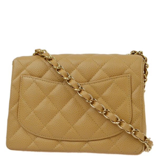 Chanel Beige Caviar Mini Classic Square Flap Shoulder Bag 17 Fashion