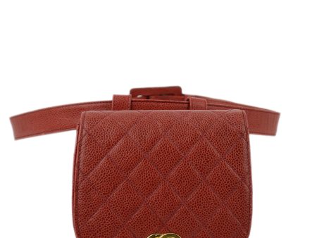 Chanel Red Caviar Waist Bum Bag #75 30 Fashion