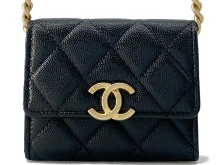 CHANEL Matelasse ChainShoulder Bag Black Caviar Leather Supply