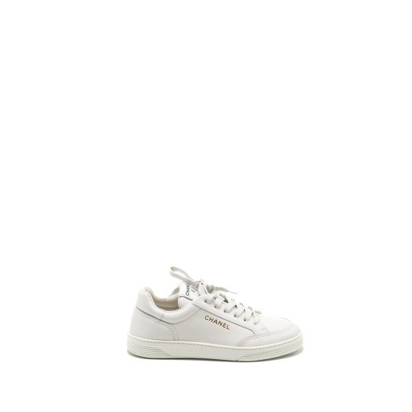 Chanel 23a Size 38 Sneaker Trainer Calfskin White Online now