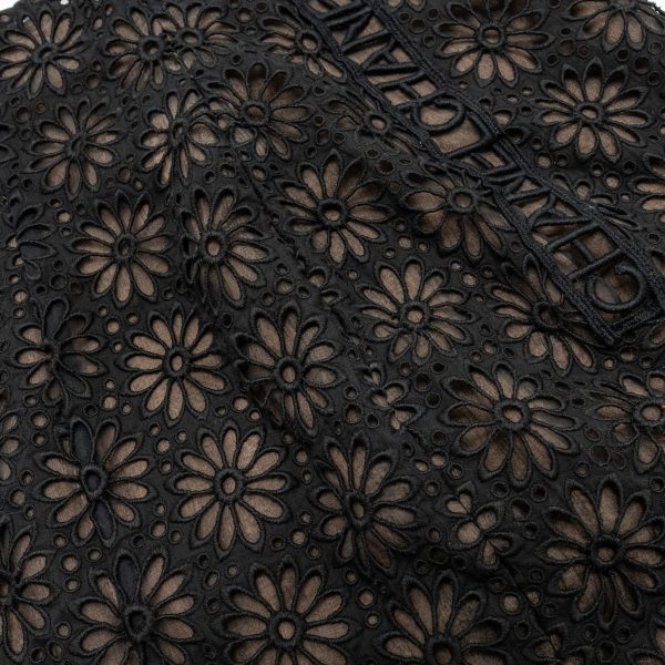 Chanel Size 34 21S Flora Lace Skirt Cotton Black on Sale