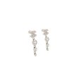 Chanel CC Logo Crystal Drop Earring Silver Tone Online now