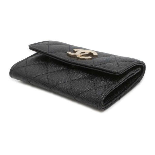 CHANEL Matelasse Flap Card Case Black AP4178 Caviar Leather Online now