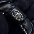 CHANEL CC Leather Chain Hair Scrunchie Black AA7491 Leather Sale