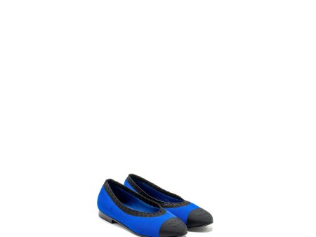 Chanel size 36.5 ballet flats fabric blue  black Online now