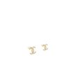 Chanel Beads CC Logo Earrings Light Gold Tone Discount