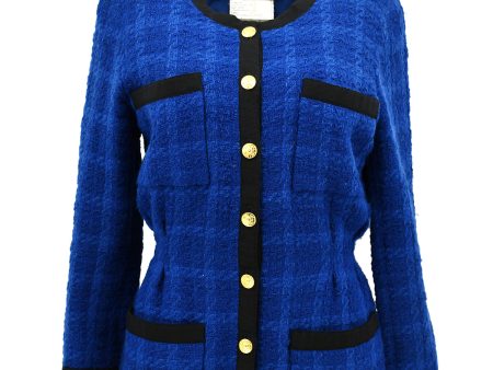 Chanel Single Breasted Jacket Blue 20 #36 Hot on Sale