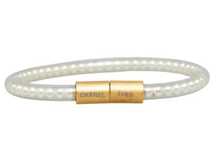 Chanel  Pearl Bracelet White Gold Vinyl   Chanel Online