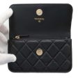 CHANEL matelasse pearl chain wallet Black AP1839 Lambskin For Cheap