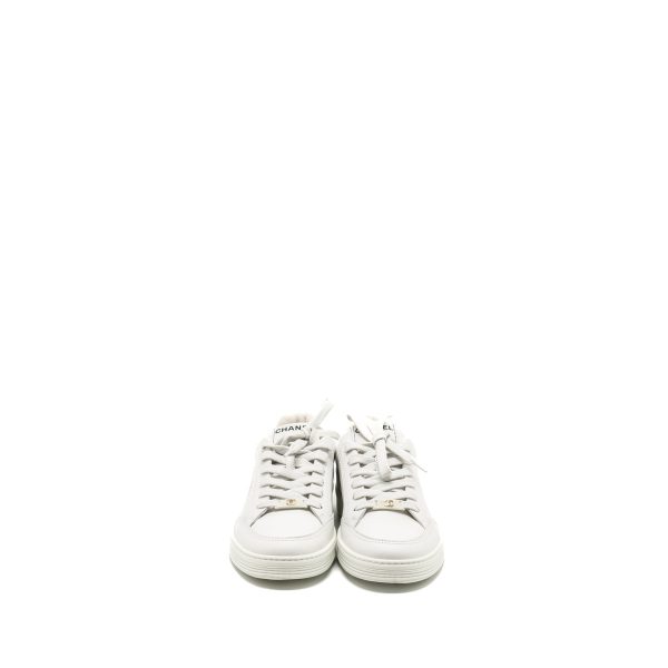 Chanel 23a Size 38 Sneaker Trainer Calfskin White Online now