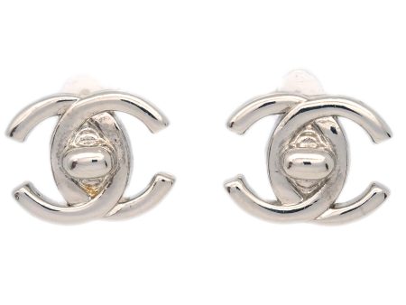 Chanel CC Turnlock Earrings Clip-On Silver Small 96P Online