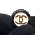 CHANEL CC Logo Circle Bicolor Earrings Black White ABC997 Metal Online Hot Sale