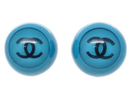 Chanel Blue Button Earrings Clip-On 01P on Sale