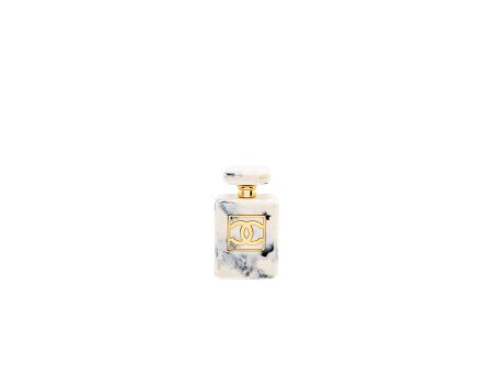 Chanel perfume bottle brooch white multicolour gold tone Sale