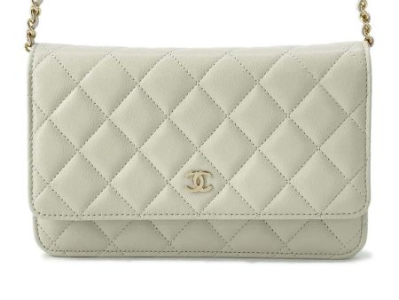 CHANEL Chain wallet Light Gray AP0250 Caviar Leather Online Sale