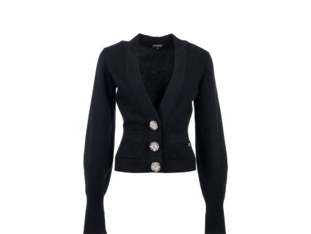 Chanel Size 34 22A Cardigan Cashmere Black Supply