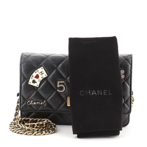 CHANEL QUILTED LAMBSKIN LUCKY CHARMS CASINO 2.55 REISSUE WALLET ON CHAIN Online Hot Sale