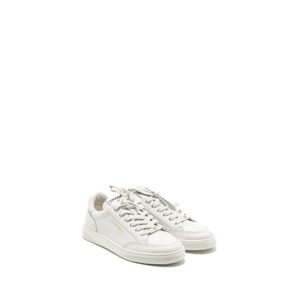 Chanel 23a Size 38 Sneaker Trainer Calfskin White Online now