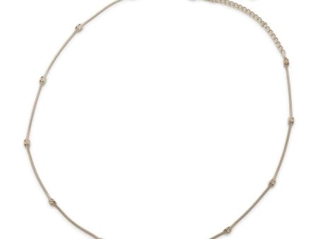 CHANEL CC Logo Necklace Champagne Gold Metal For Sale