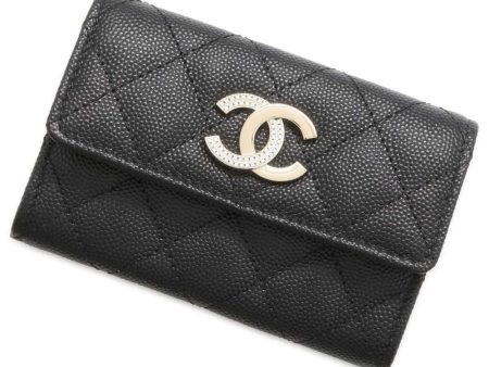 CHANEL Matelasse Flap Card Case Black AP4178 Caviar Leather Online now