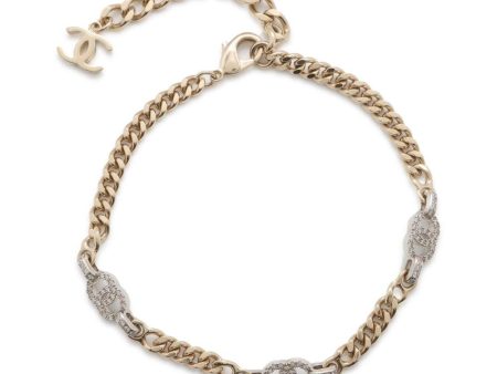 CHANEL CC Logo Necklace Gold Silver Metal Light Stone Supply