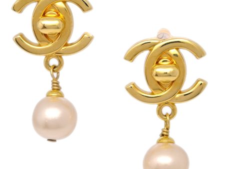 Chanel Artificial Pearl Dangle Earrings 97P Sale