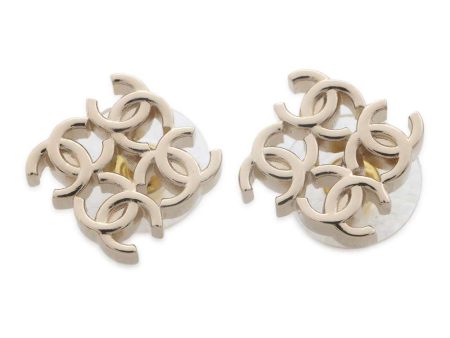 CHANEL CC Logo Earrings Gold ABE270 Metal Fashion