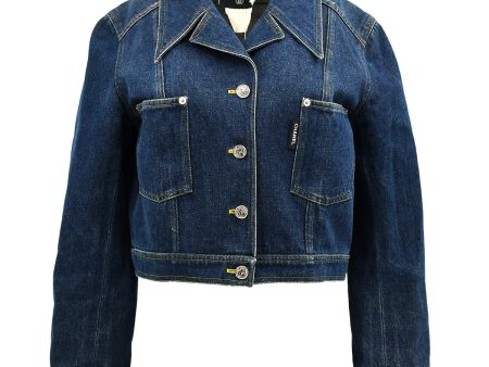 Chanel Single Breasted Denim Jacket Indigo Cheap