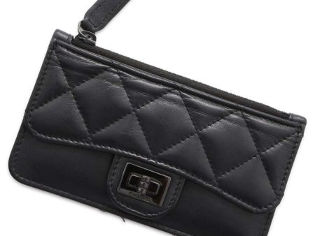 CHANEL 2.55 CardCoin purse Black Calf Leather Sale