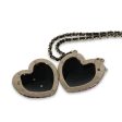 Gold Plated Chanel 2022 Tweed Heart Locket Necklace Online now