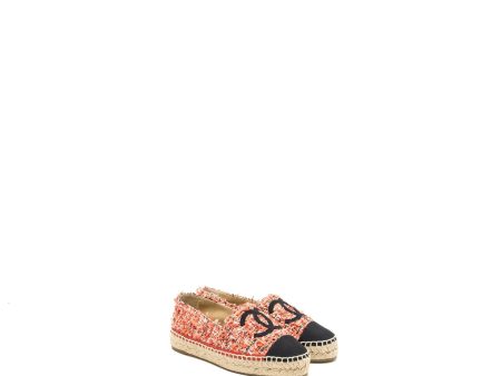 Chanel Size 35 Espadrilles tweed pink   black Hot on Sale