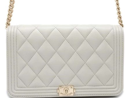 CHANEL Boy Chanel Chain Wallet Gray AP1117 Caviar Leather Online