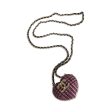 Gold Plated Chanel 2022 Tweed Heart Locket Necklace Online now