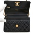 CHANEL Matelasse Chain wallet Black Shiny Lambskin Hot on Sale