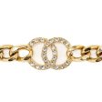 Chanel cc logo chain Chocker  necklace crystal Gold Tone on Sale