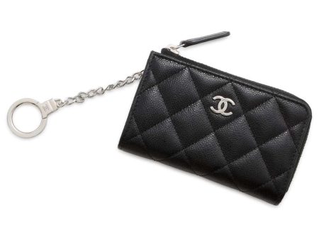 CHANEL Matelasse Zip Keychain Black AP0221 Caviar Leather Online