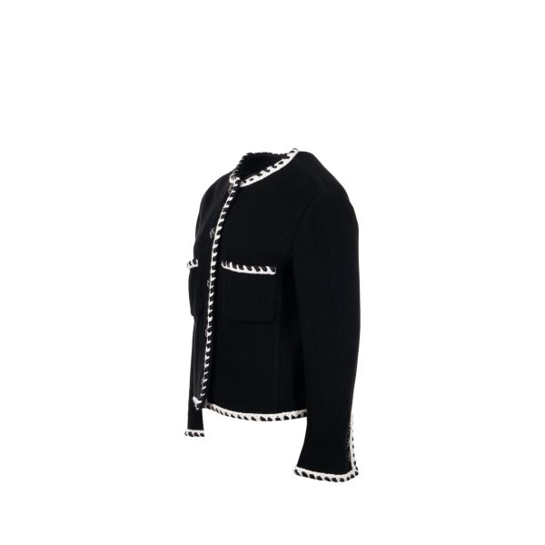 Chanel size 40 21C Jacket cotton Black For Sale