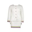 Chanel Size 34 22S Sequins Jacket and Skirt Suit Cotton Polyester White Multicolour Hot on Sale