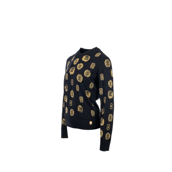 Chanel Size 40 21A Pullover sweater CASHMERE Black Gold Online