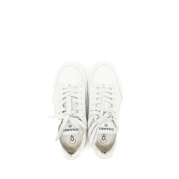 Chanel 23a Size 38 Sneaker Trainer Calfskin White Online now