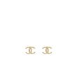 Chanel Beads CC Logo Earrings Light Gold Tone Discount