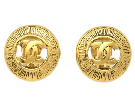 Chanel Button Earrings Clip-On Gold 8776 Online Hot Sale