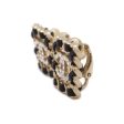 CHANEL CC Logo Earring Gold Black Gold Plated Rhinestone Cheap