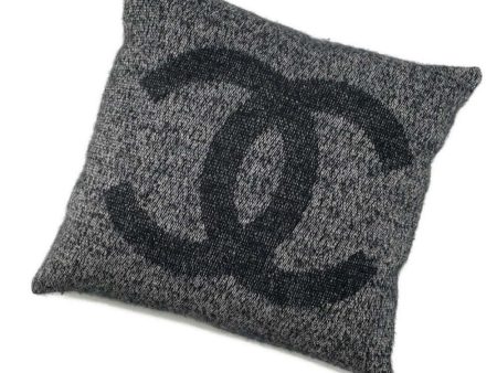 CHANEL CC Logo Cushion Black Cashmere94% Silk6% Cheap