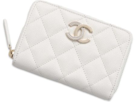 CHANEL Matelasse Coin purse White AP4177 Caviar Leather Supply