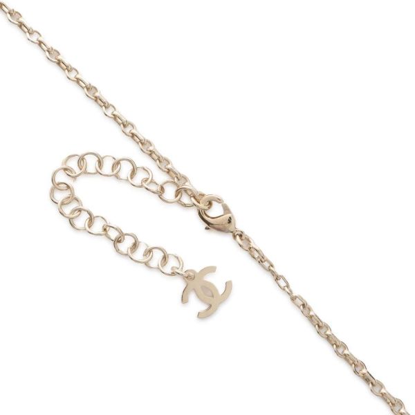 CHANEL CC Logo Heart Necklace Gold Silver ABC145 Metal Discount