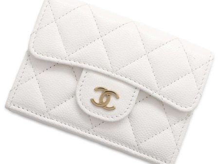 CHANEL Matelasse Classic Small Flap Wallet White AP0230 Caviar Leather Sale